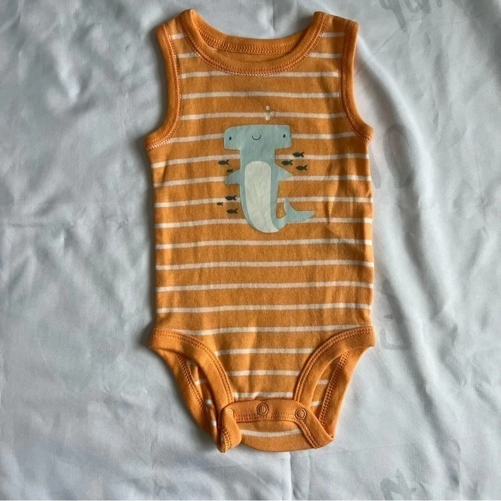 Set of 5 Carter’s Sleeveless Beach Themed Onesies in Size 3 Months